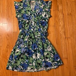 Pinch Floral Dress - Blue and Green
